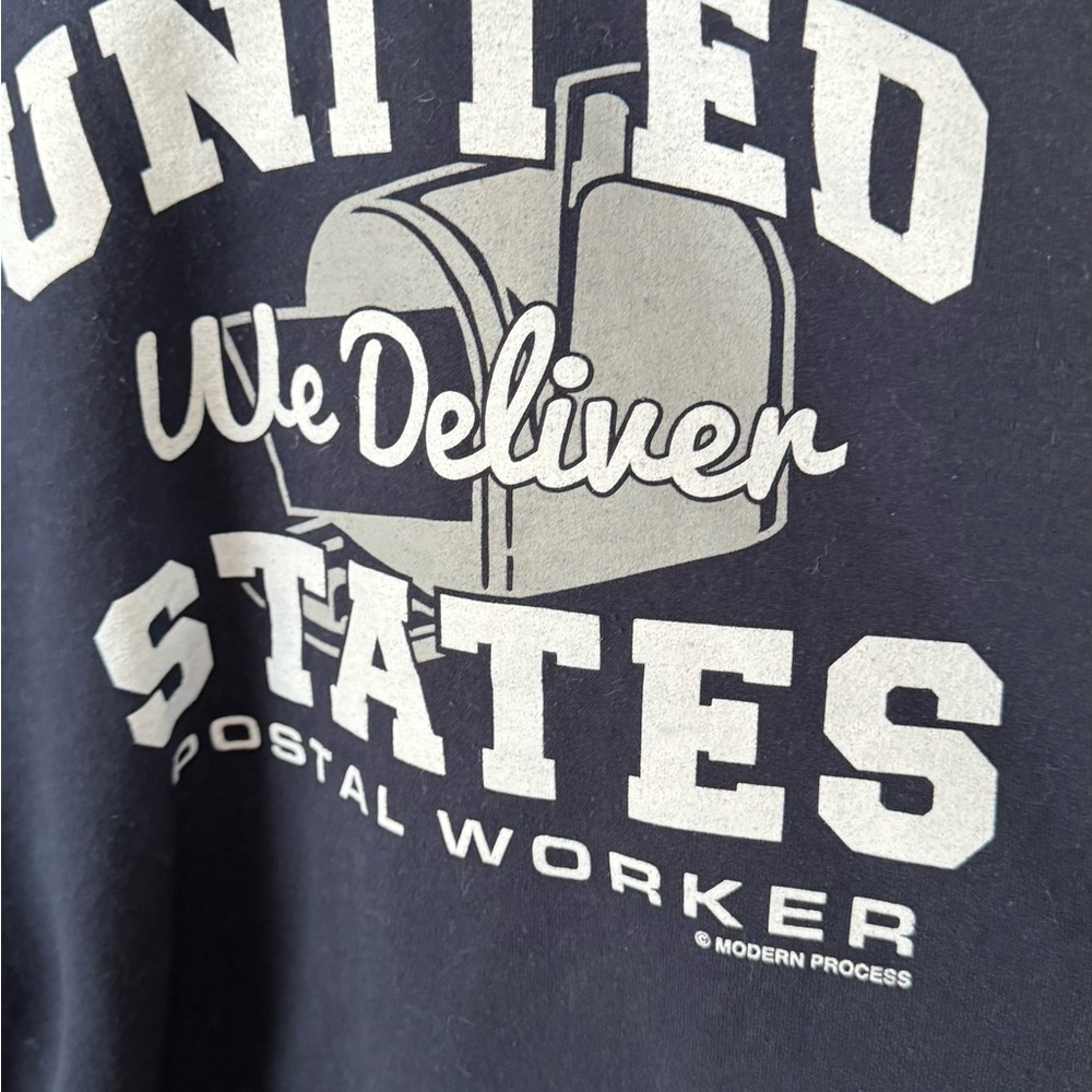 Gildan Navy Graphic Hoodie sweatshirt United States postal worker rural carrier